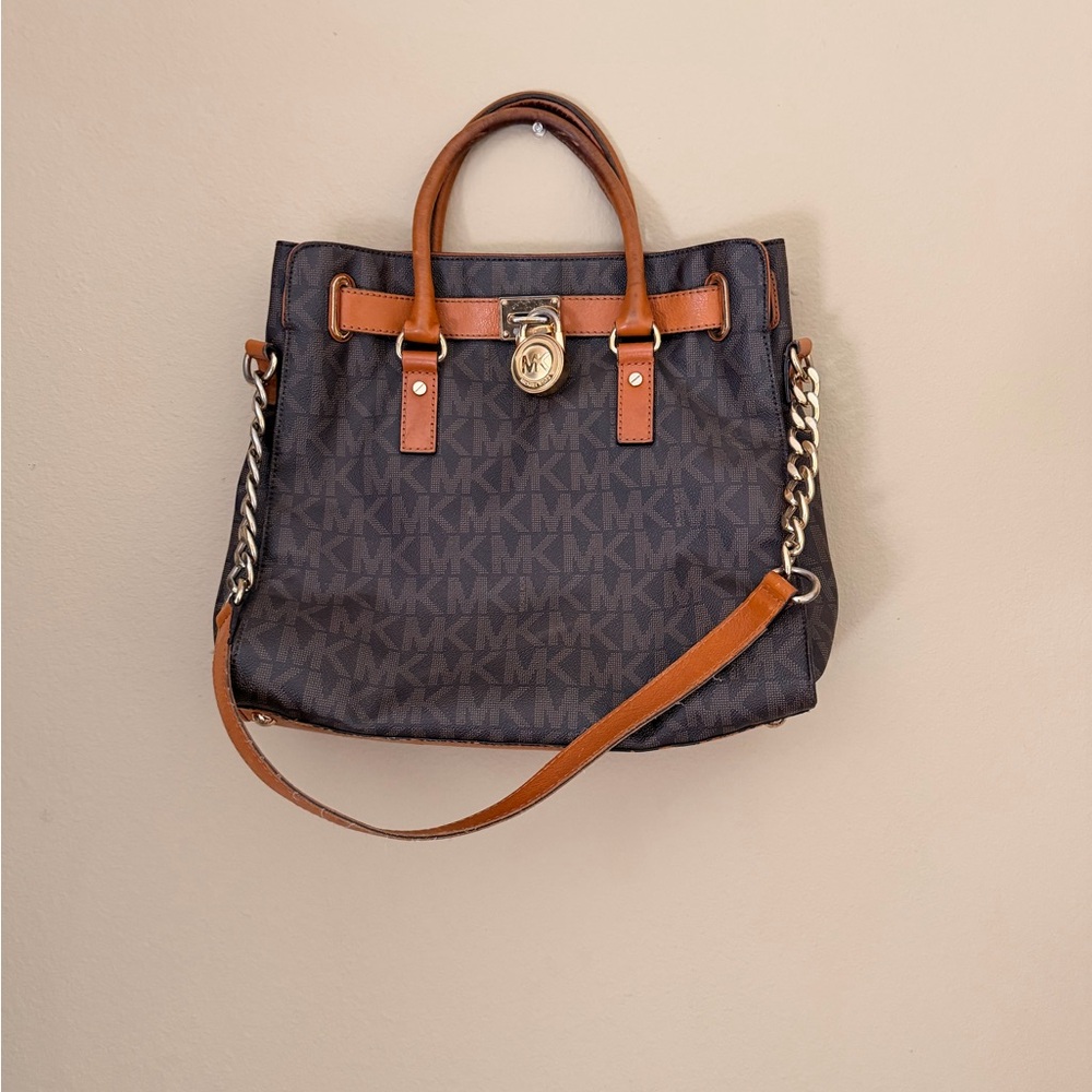 Michael Kors Black and Brown Tote Bag